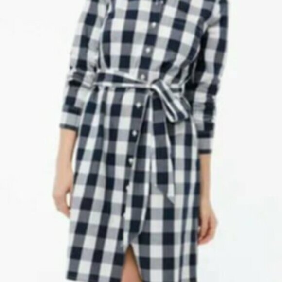 Like new! J.Crew Gingham Summer belted shirtdress size plus 16 - Picture 7 of 7